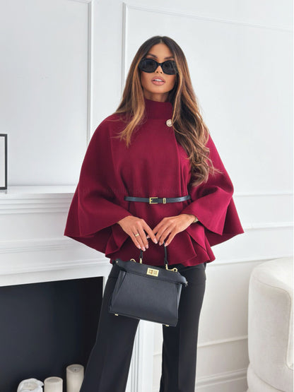 Cape Élégante à Ceinture – Style et Confort Réunis